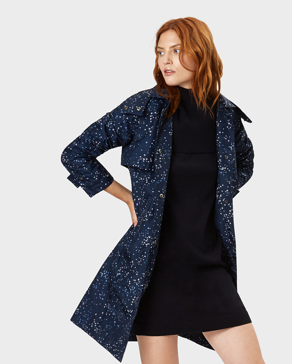  Hunter women's original refined trench coat : constellation print