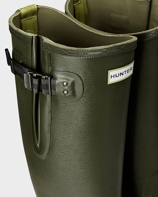  Hunter men's balmoral side adjustable wellington boots : dark olive