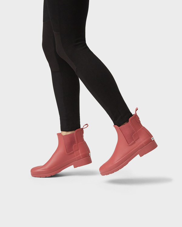  Hunter women's original refined chelsea boots : rose