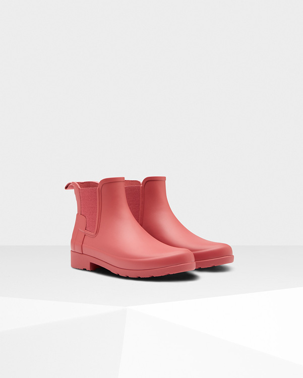  Hunter women's original refined chelsea boots : rose