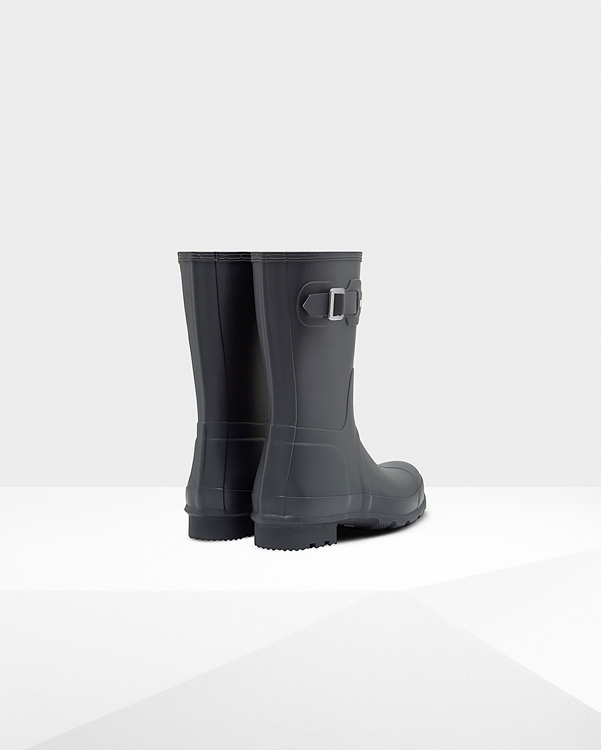  Hunter men's original short wellington boots : dark slate