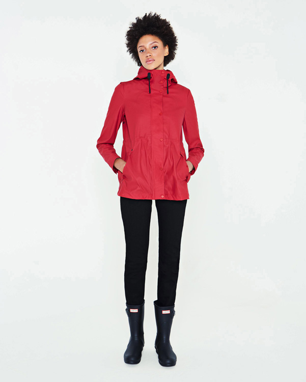  Hunter women's original lightweight rubberised jacket : military red