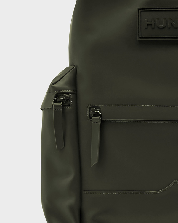  Hunter original top clip backpack - rubberised leather : dark olive