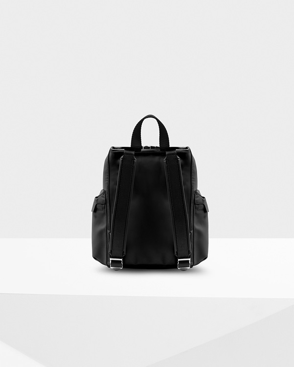  Hunter original mini top clip backpack - rubberised leather : black