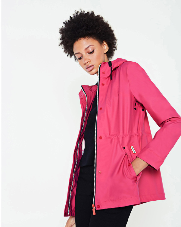  Hunter women's original lightweight rubberised jacket : bright pink