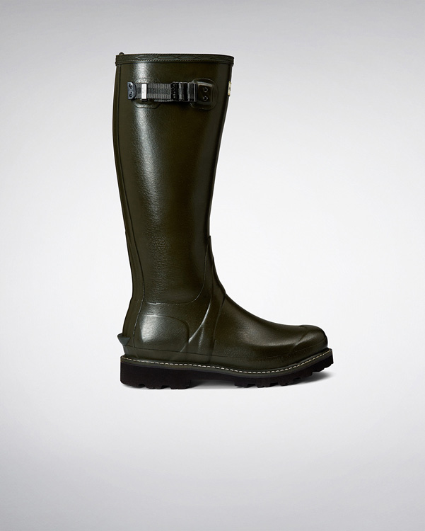  Hunter women's balmoral poly-lined wellington boots : dark olive