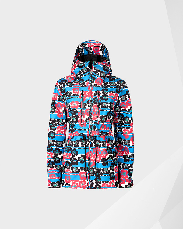  Hunter women's original 3 layer anorak : floral stripe