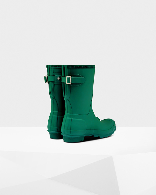  Hunter women's original short back adjustable wellington boots : hyper green