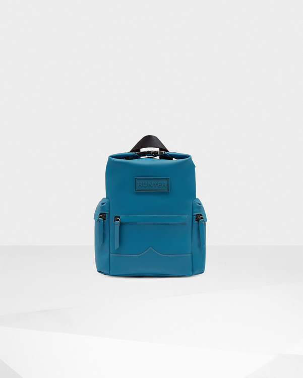  Hunter original mini top clip backpack - rubberised leather : ocean blue