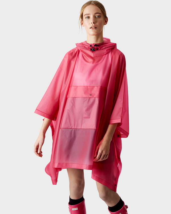  Hunter original vinyl poncho : bright pink