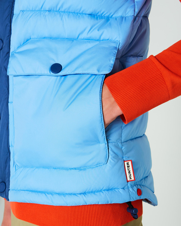  Hunter men's original puffer gilet : peak blue/multi