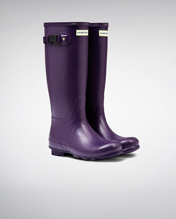  Hunter women's norris field neoprene lined wellington boots : dark iris