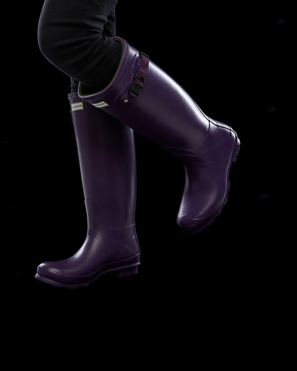  Hunter women's norris field neoprene lined wellington boots : dark iris