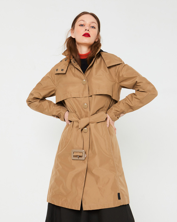  Hunter women's refined mid-length trench coat : pluto