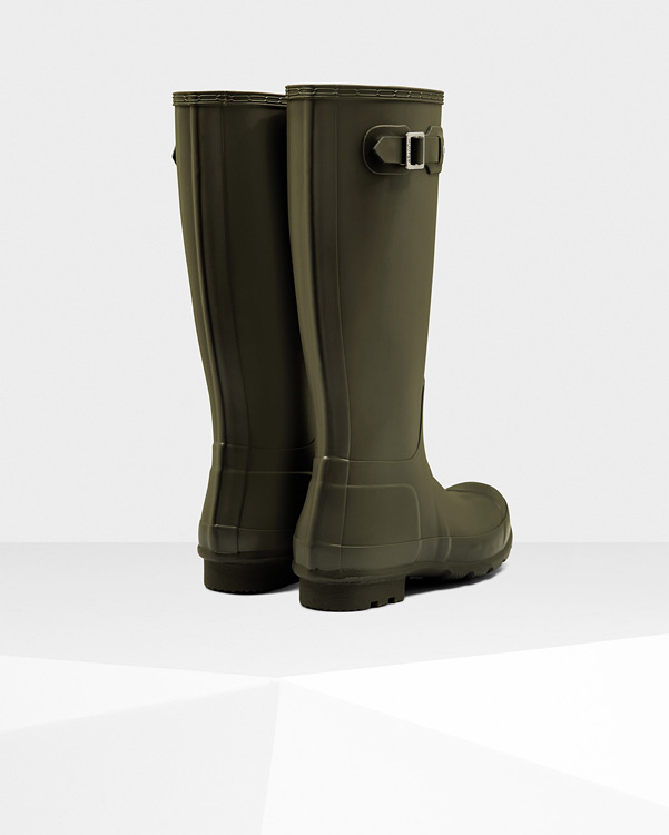  Hunter men's original tall wellington boots : dark olive