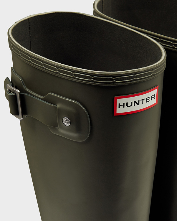  Hunter men's original tall wellington boots : dark olive