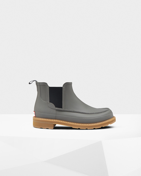  Hunter men's original moc toe chelsea boots : feather