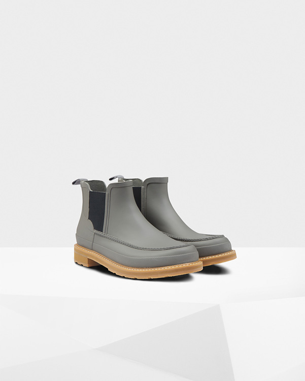  Hunter men's original moc toe chelsea boots : feather