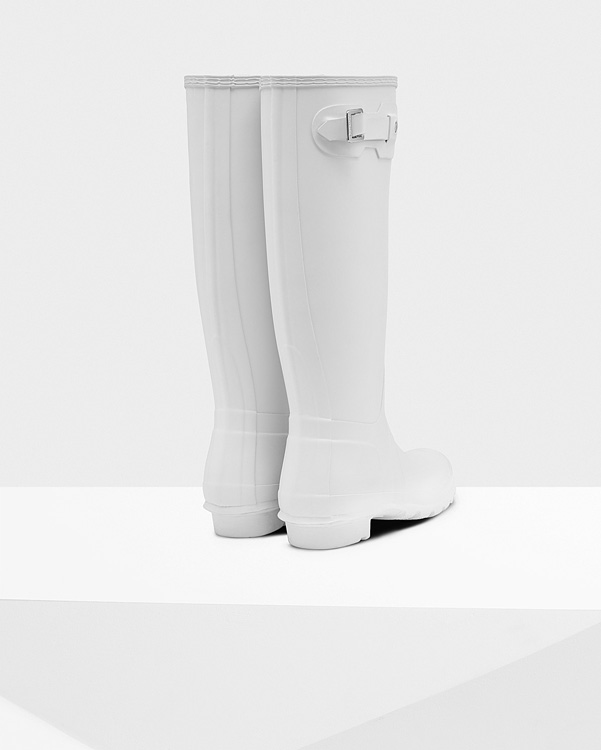  Hunter women's original tall wellington boots : white