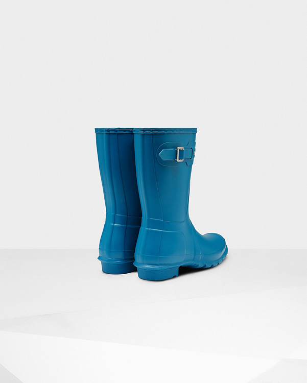  Hunter women's original short wellington boots : ocean blue