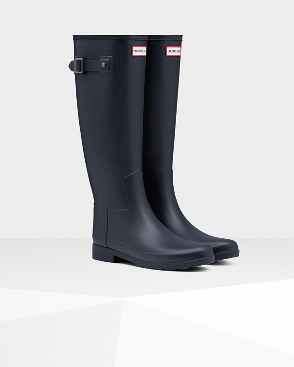  Hunter women's original refined wellington boots : navy