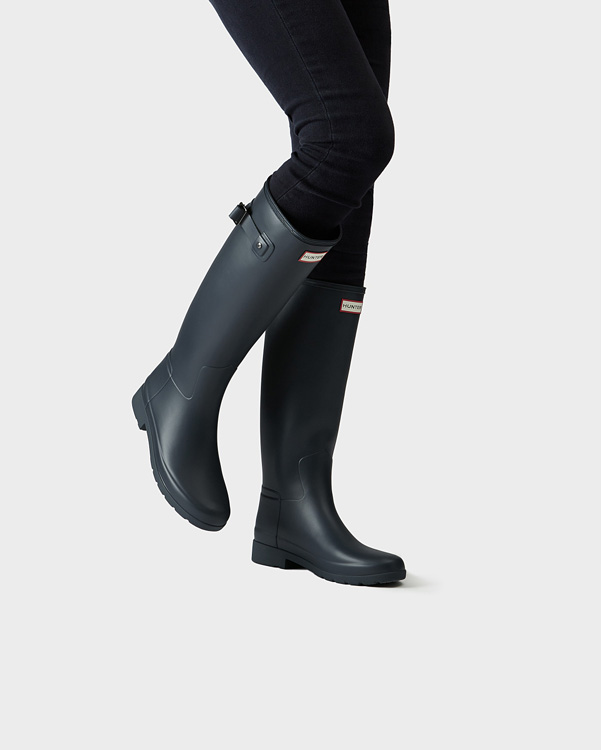  Hunter women's original refined wellington boots : navy