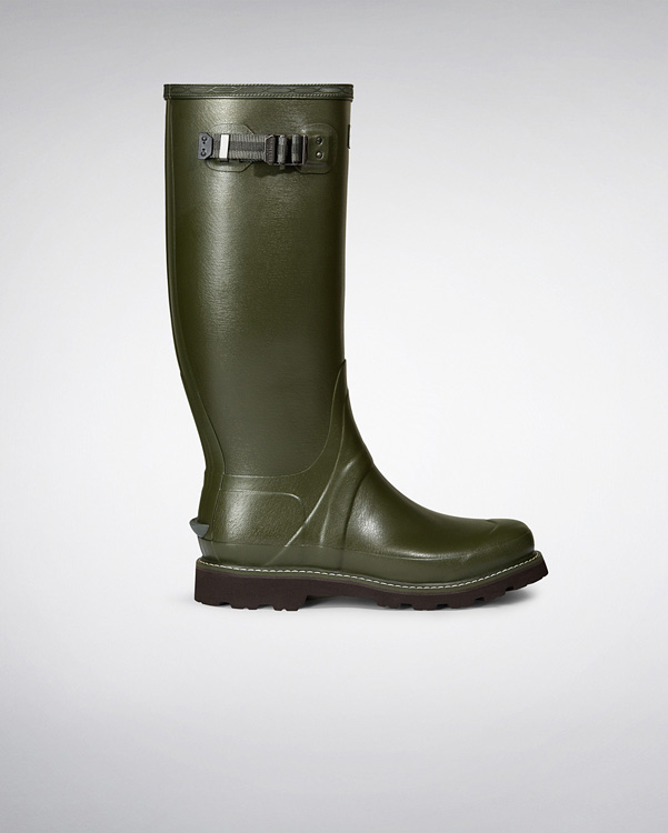  Hunter men's balmoral wellington boots : dark olive