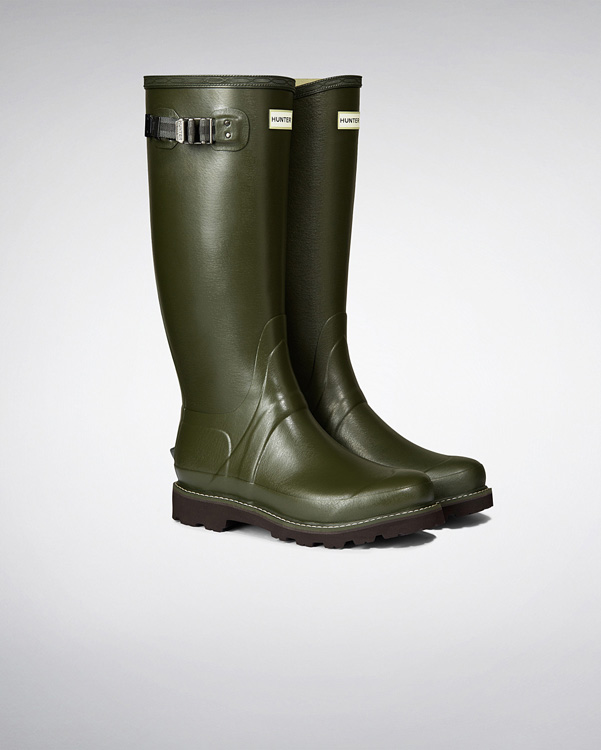  Hunter men's balmoral wellington boots : dark olive