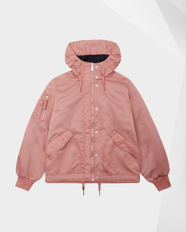  Hunter women's refined drawstring bomber : pale rose