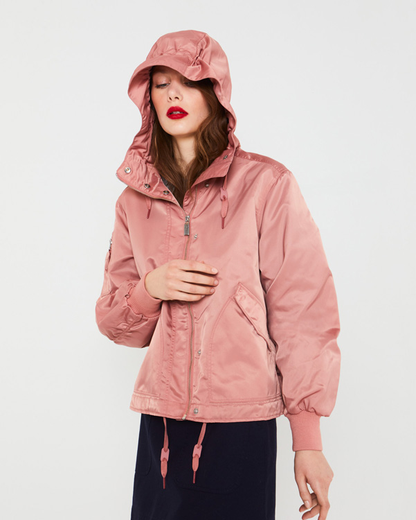  Hunter women's refined drawstring bomber : pale rose