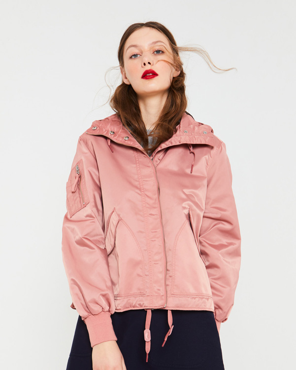  Hunter women's refined drawstring bomber : pale rose