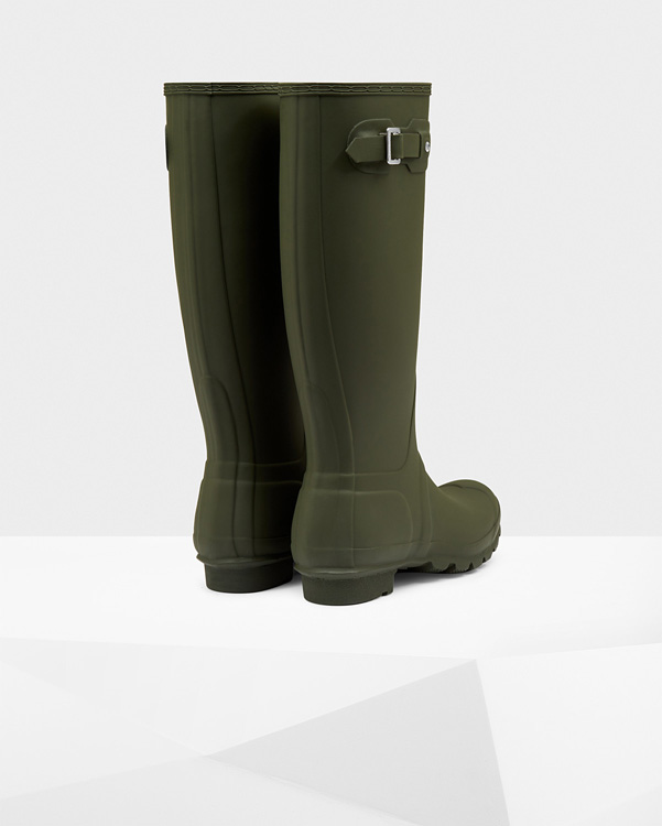  Hunter women's original tall wellington boots : dark olive