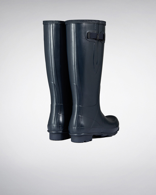  Hunter men's norris field side adjustable wellington boots : navy