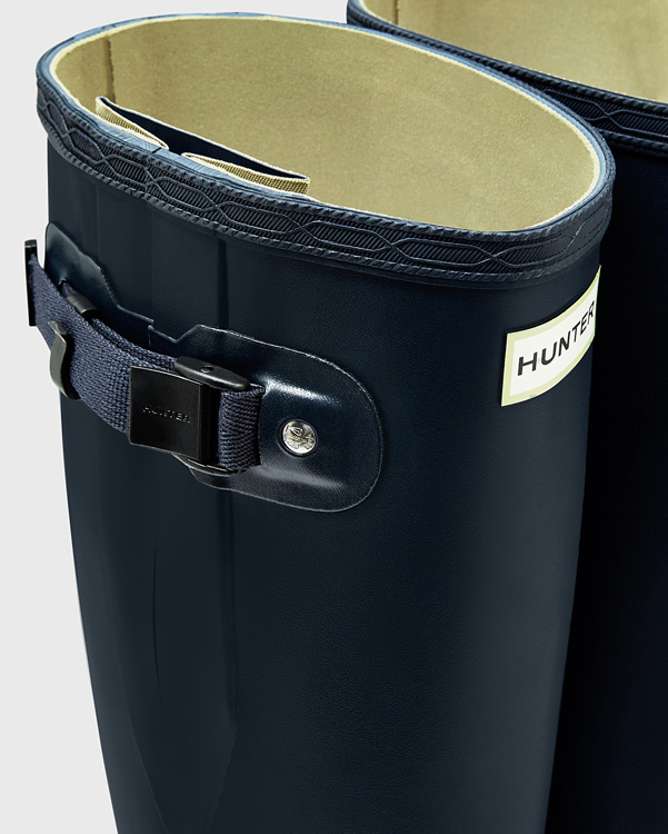  Hunter men's norris field side adjustable wellington boots : navy