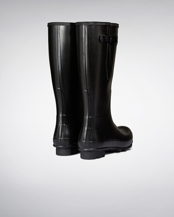  Hunter men's norris field side adjustable neoprene lined wellington boots : black