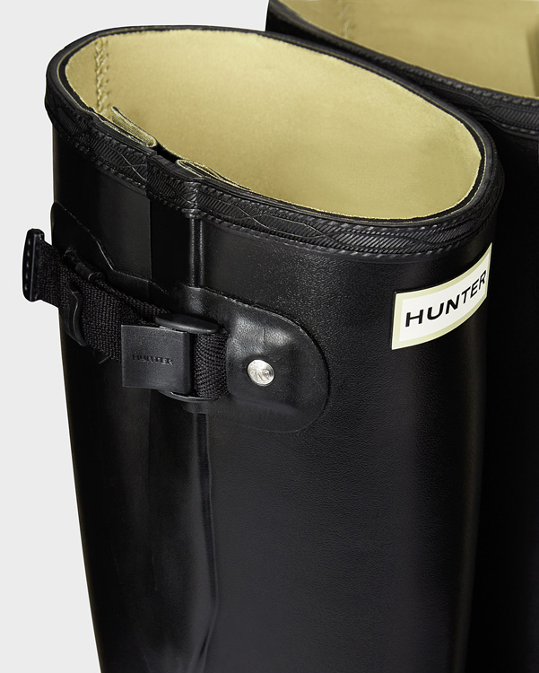  Hunter men's norris field side adjustable neoprene lined wellington boots : black