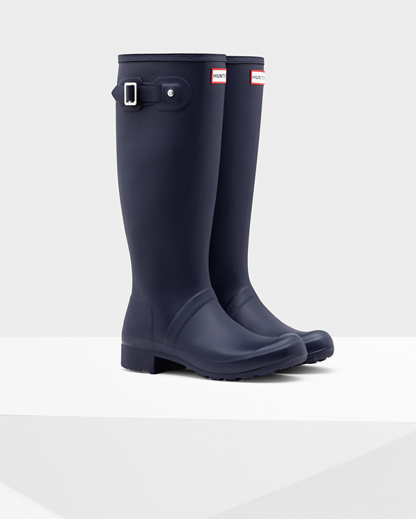  Hunter women's original tour wellington boots : navy