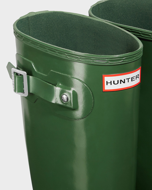  Hunter women's original tall gloss wellington boots : hunter green