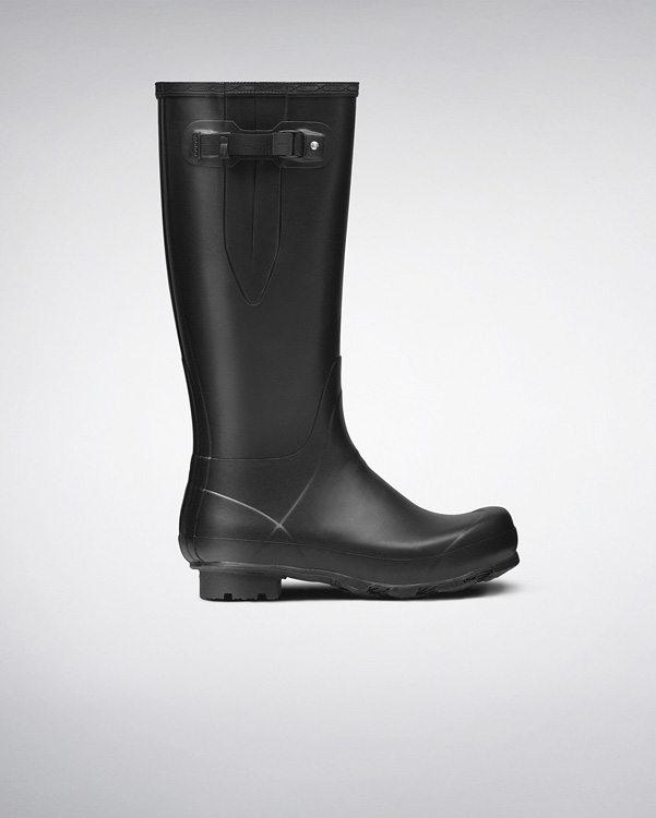  Hunter men's norris field side adjustable wellington boots : black