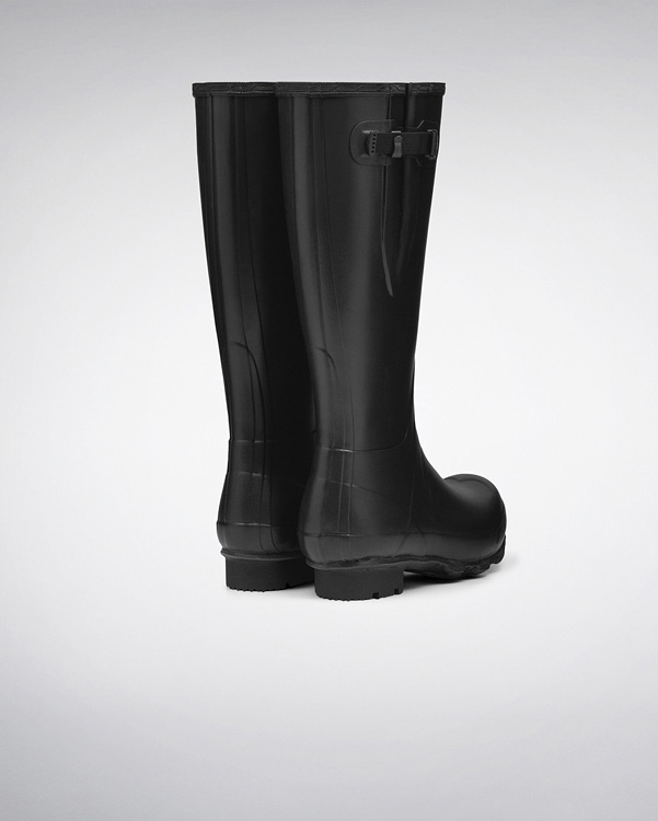  Hunter men's norris field side adjustable wellington boots : black