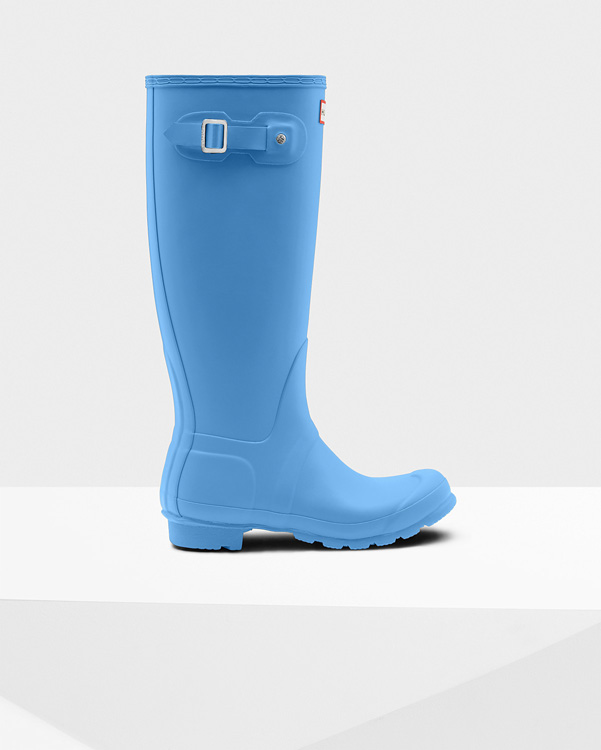  Hunter women's original tall wellington boots : forget me not