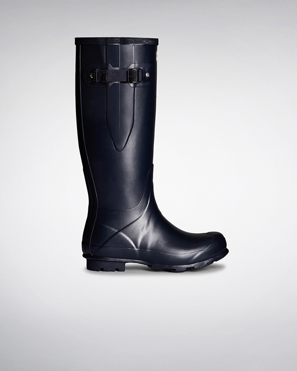  Hunter women's norris field side adjustable wellington boots : navy