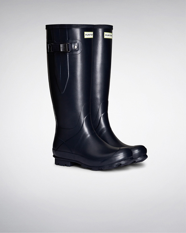  Hunter women's norris field side adjustable wellington boots : navy