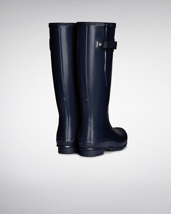  Hunter women's norris field side adjustable wellington boots : navy