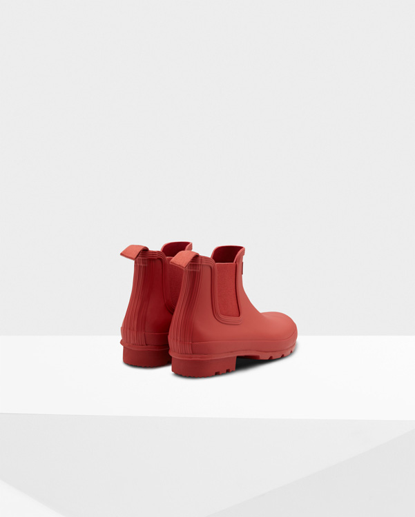  Hunter men's original chelsea boots : military red