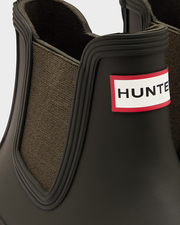  Hunter women's original chelsea boots : dark olive