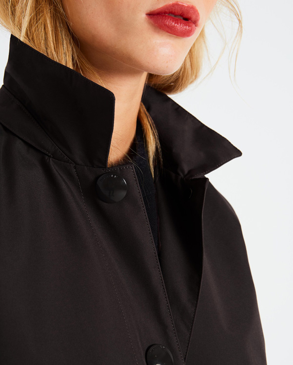  Hunter women's refined mid-length trench coat : black