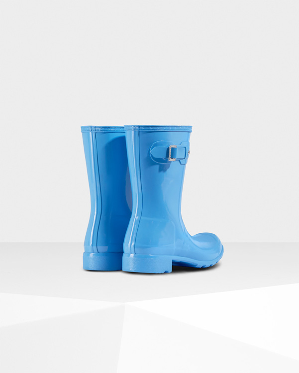  Hunter women's original tour short gloss wellington boots : forget me not