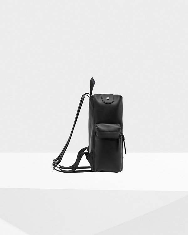  Hunter original mini top clip backpack - rubberised leather : black