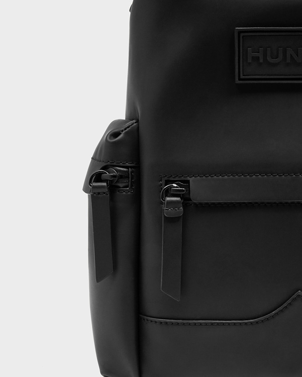  Hunter original mini top clip backpack - rubberised leather : black